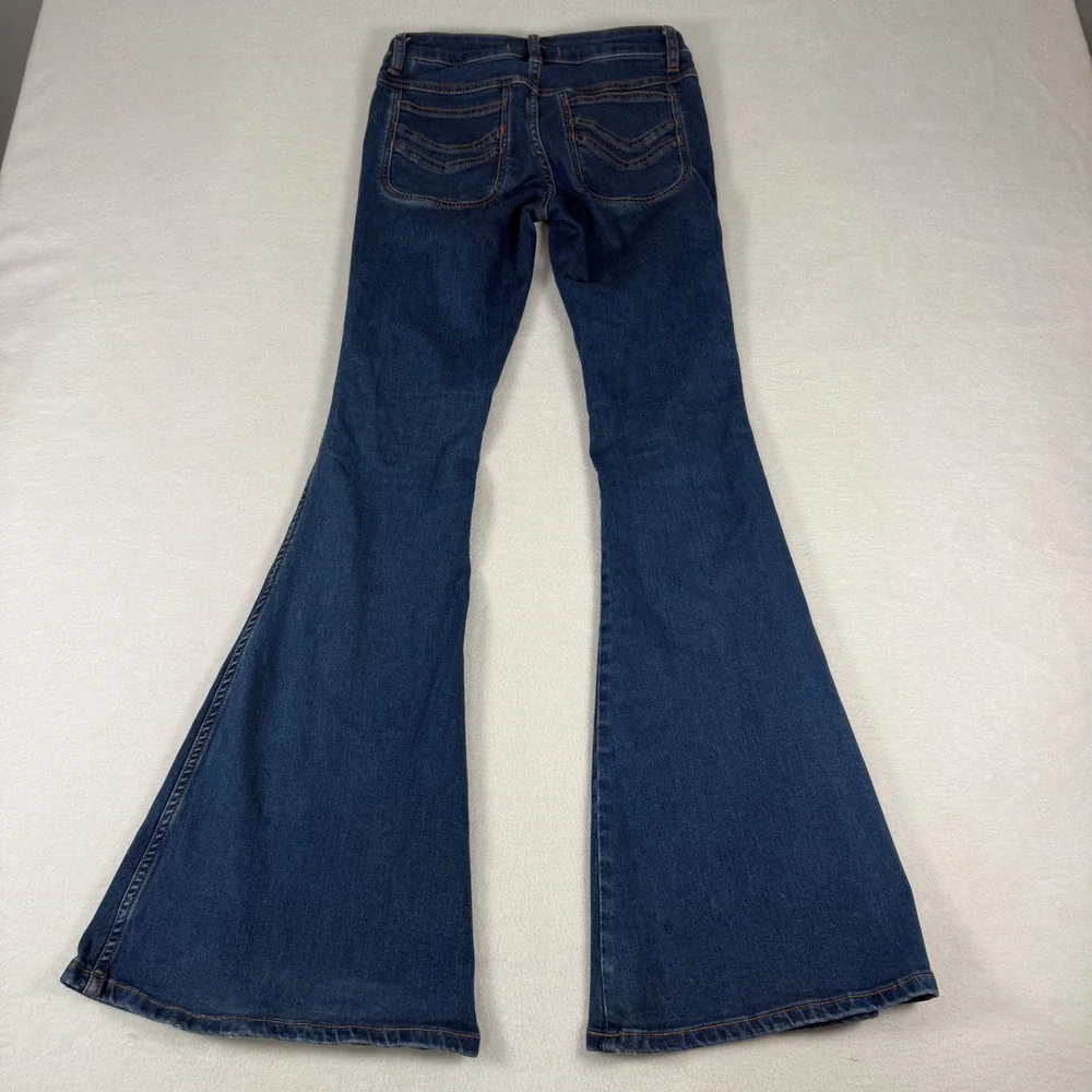 Free People Just Float On Flare Jeans Womens 26 Blue Denim Boho Bell Bottoms